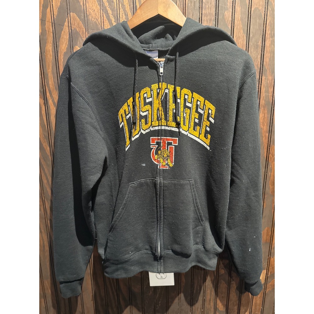 Gildan Tuskegee University Golden Tigers Full Zip Hoodie Black HBCU Graphic S